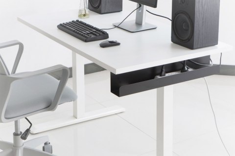 Kanał stalowy do organizacji kabli / listew zasilających pod biurkiem, montaż śruby, 60 cm, czarny Digitus