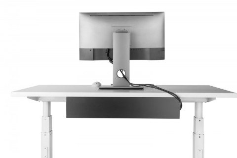 Kanał stalowy do organizacji kabli / listew zasilających pod biurkiem, montaż śruby, 60 cm, czarny Digitus