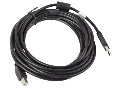 Kabel Lanberg CA-USBA-11CC-0050-BK (USB 2.0 typu A M - USB 2.0 typu B M; 5m; kolor czarny)