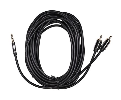 Kabel audio 3,5 mm męski na 2RCA męski 5m czarny