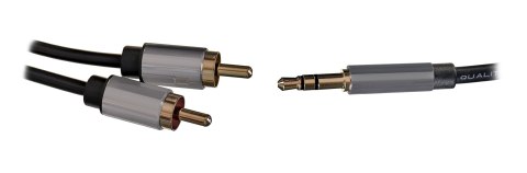 Kabel audio 3,5 mm męski na 2RCA męski 5m czarny
