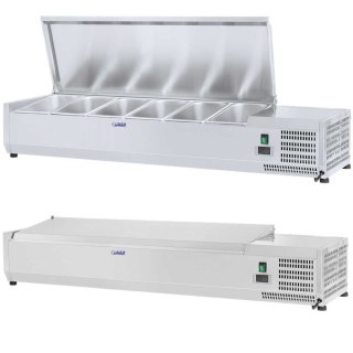 Nadstawa chłodnicza ze stalową pokrywą 6x GN1/4 140cm Royal Catering