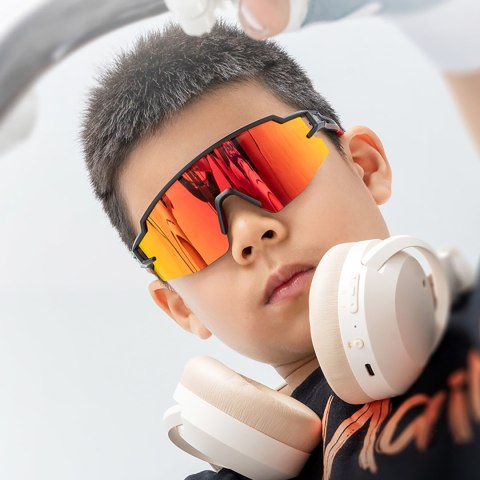 Okulary rowerowe polaryzacyjne dla dzieci z filtrem UV - różowe ROCKBROS
