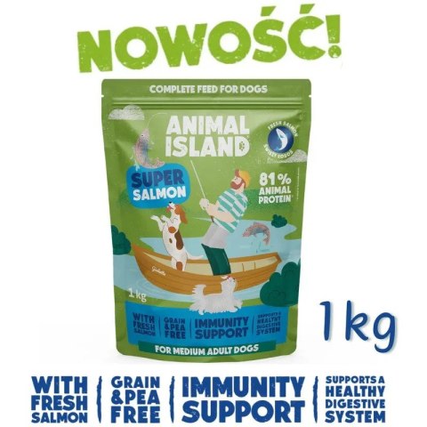 ANIMAL ISLAND łosoś sucha pies 1 kg