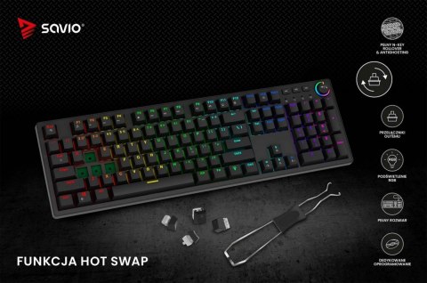 Klawiatura mechaniczna STYX Outemu Red Hot Swap RGB