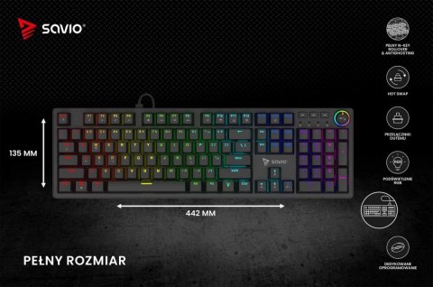 Klawiatura mechaniczna STYX Outemu Red Hot Swap RGB