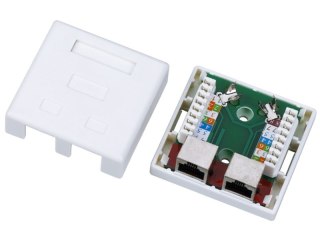 ALANTEC Gniazdo natynkowe STP kat.5e 2xRJ45 GN004 (kolor biały)