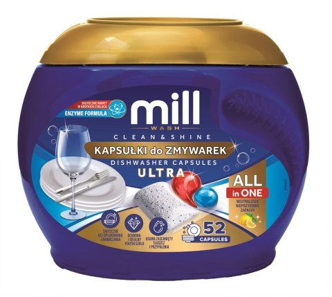 MILL Kapsułki do zmywarek CLEAN&SHINE Ultra 52 szt. 3K.S