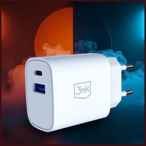 Ładowarka sieciowa 25W USB-A USB-C PD QC4+ FlowPower biała