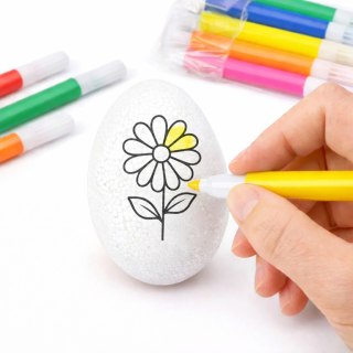 Jajka Wielkanocne Styropianowe Do Malowania Pisaki Wzór Kwiat D 6szt LEAN TOYS
