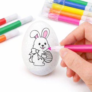 Jajka Wielkanocne Styropianowe Do Malowania Pisaki Wzór Zając B 6szt LEAN TOYS
