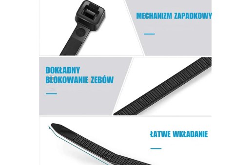 Opaski Zaciskowe Kablowe Do Kabli Ziperki Trytki Trytytki 2,5x200 MM LEAN