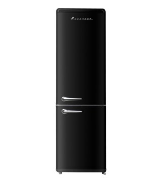 Lodówka Retro Ravanson LKK-250RB 250l | oświetlenie LED | styl vintage | 545 x 585 x 182 mm | czarny