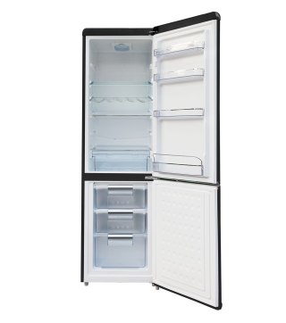 Lodówka Retro Ravanson LKK-250RB 250l | oświetlenie LED | styl vintage | 545 x 585 x 182 mm | czarny