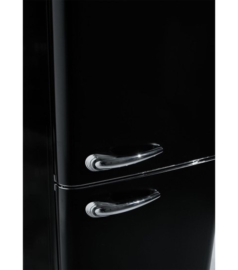 Lodówka Retro Ravanson LKK-250RB 250l | oświetlenie LED | styl vintage | 545 x 585 x 182 mm | czarny