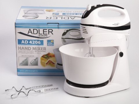 Mikser ręczny Adler AD 4206 (300W; kolor biały)