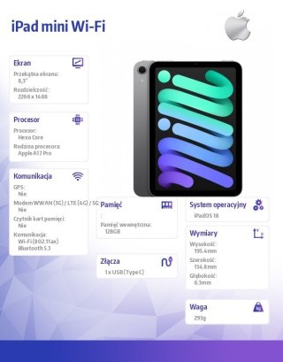 IPad mini Wi-Fi 128GB Gwiezdna szarość Apple