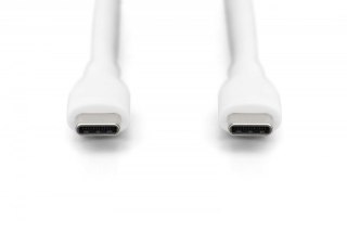 Kabel połączeniowy silikonowy USB-C - USB-C, USB 2.0 60W, 0,5m Biały Digitus