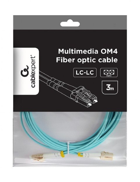 Kabel światłowodowy wielomodowy duplex OM4 50/125, LC/LC, 3m Gembird