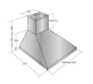 Okap kominowy AKPO WK-4 CLASSIC GOLD 50 cm | LED | biały