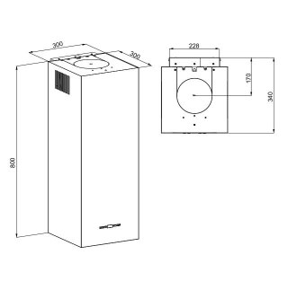 Okap kominowy MAAN Ponza W 830 60 cm | LED | filtry aluminiowe | biały