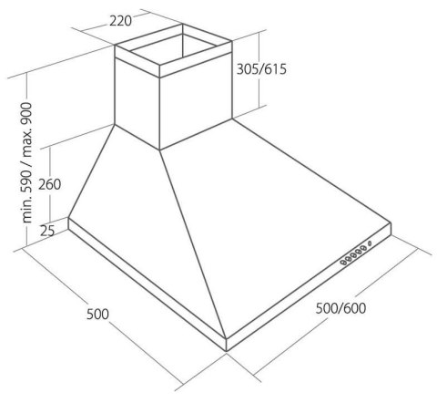Okap kominowy AKPO WK-4 CLASSIC ECO 60 cm | LED | czarny