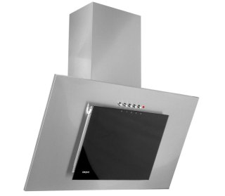Okap kominowy AKPO WK-4 NERO ECO 60 cm | LED liniowy | szary / czarne szkło
