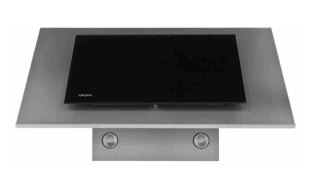 Okap kominowy AKPO WK-4 NERO ECO 60 cm | LED liniowy | szary / czarne szkło