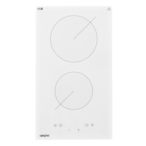 Płyta ceramiczna Akpo PKA 30 830/2 30 cm | 2 pola grzewcze | wskaźnik ciepła resztkowego | dotykowe sterowanie | biały | bezramk