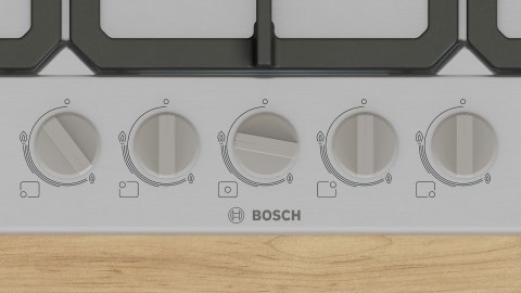 Płyta gazowa Bosch PGQ7B5K90 Serie 4 90 cm | 4 palniki | palnik WOK | zapłon elektryczny | stal nierdzewna