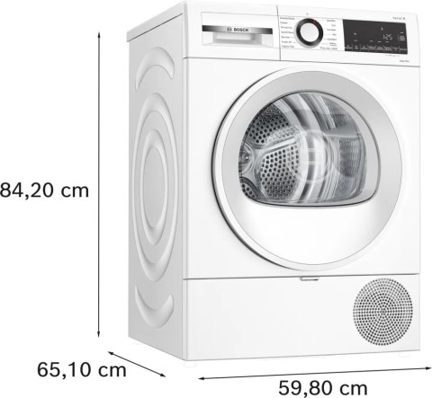 Suszarka BOSCH WQG233DNPL z pompą ciepła, 8kg, klasa C, 64dB, AutoDry