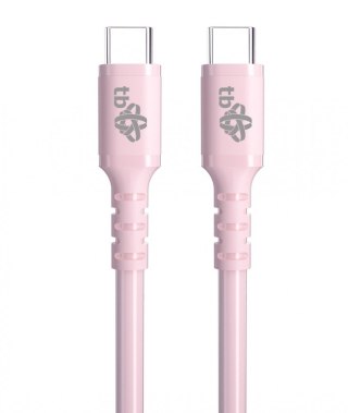 Kabel USB C - USB C 60W żelowy 1m różowy TB