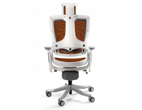 Fotel biurowy Wau 2 NW45 siatka mandarin/biały