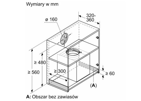 Okap zintegrowany DBB85CC60 Serie 4 80 czarny czyste szkło