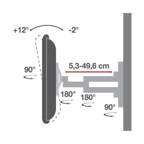 Uchwyt ścienny do TV LCD/LED 40-80cali 50kg VESA pełna regulacja czarny