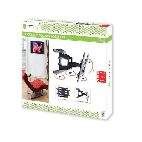Uchwyt ścienny do TV LCD/LED 40-80cali 50kg VESA pełna regulacja czarny