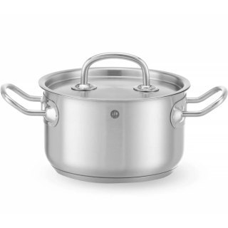 Garnek średni Kitchen Line z pokrywką 1,9 l śr. 160 x 95 mm - Hendi 836101