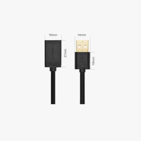 Przedłużacz do kabla przewodu USB 2m czarny UGREEN