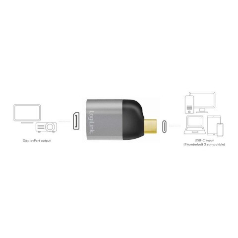 Adapter USB Type-C, do DP/F, 8K LogiLink