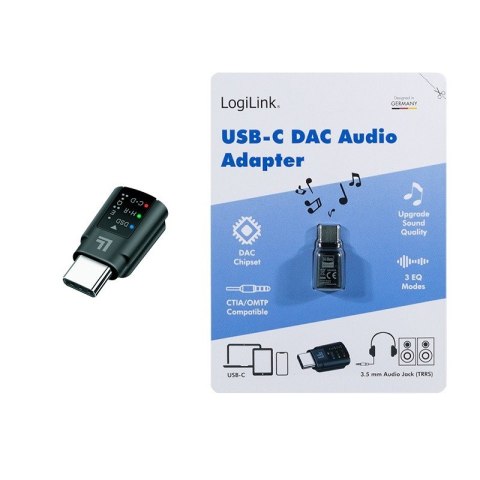 Adapter audio USB-C/M na 3.5mm/F, DAC, EQ LogiLink