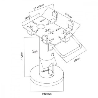 Uchwyt terminala płatniczego, MC-818 POS Uniwersalny Maclean