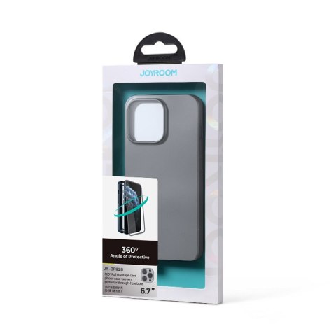 Etui pokrowiec do iPhone 13 Pro Max obudowa na tył i przód + szkło hartowane szary