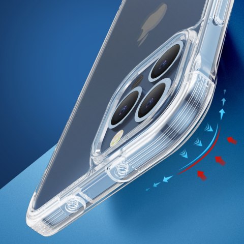 Etui pokrowiec do iPhone 13 pancerna obudowa z haczykami podstawką przezroczysty