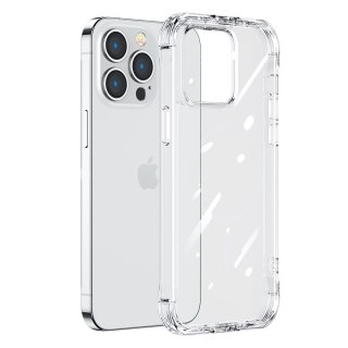 Etui pokrowiec do iPhone 14 Pro Max pancerna obudowa z haczykami podstawką przezroczysty