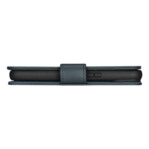 2w1 etui skórzany pokrowiec z klapką iPhone 14 Pro Anti-RFID Oil Wax Wallet Case niebieski