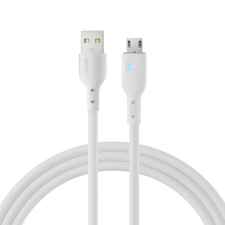 Kabel przewód ze wskaźnikiem LED USB - micro USB 2.4A 2m biały