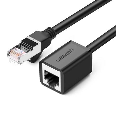 Przedłużacz kabla sieciowego LAN Ethernet RJ45 F/UTP Cat. 6 1000Mb/s 0.5m czarny UGREEN