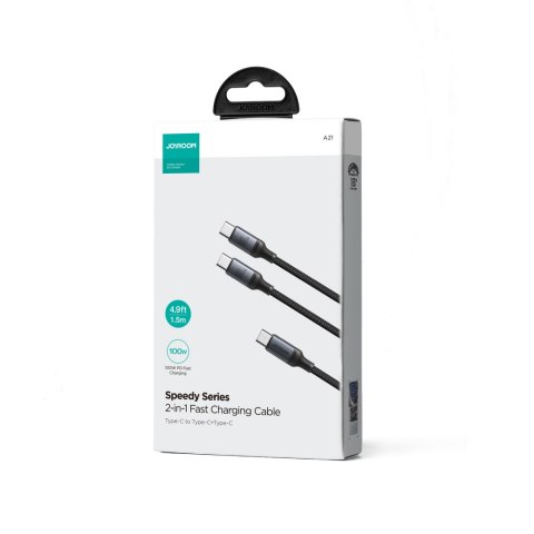 2w1 Kabel przewód Speedy Series USB-C - 2x USB-C 1.5m czarny JOYROOM