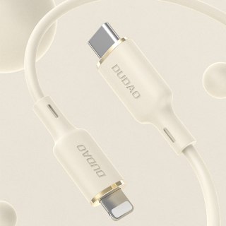 2w1 Kabel przewód wzmacniany SR USB-C - USB-C / Lightning 100W 1.2m beżowy DUDAO