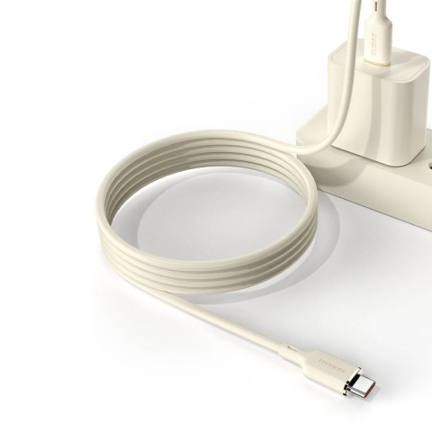 2w1 Kabel przewód wzmacniany SR USB-C - USB-C / Lightning 100W 1.2m beżowy DUDAO